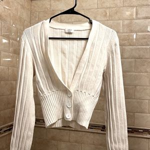 Wilfred Cream Plunge Front Cardigan